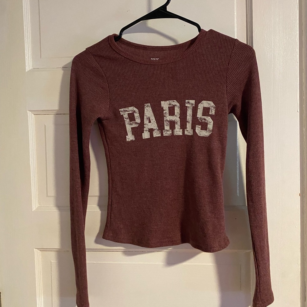 Pink Republic Red Fitted Long Sleeve Tee